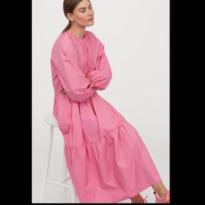 H&M balloon sleeve pink dress